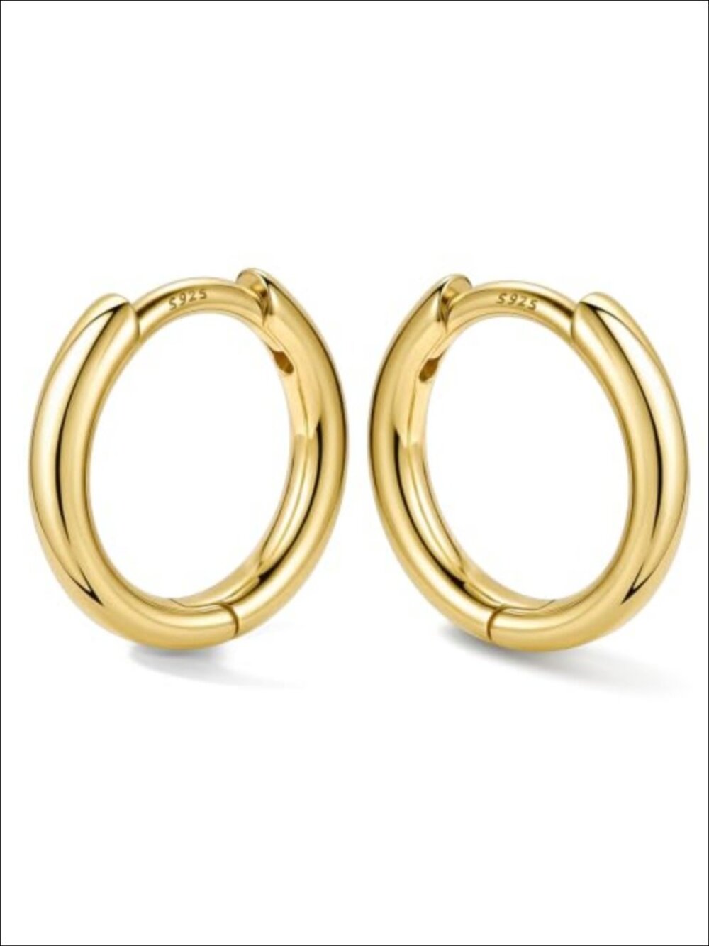 Small Hoop Earrings with S925 Sterling Silver Post 14K Gold Plated